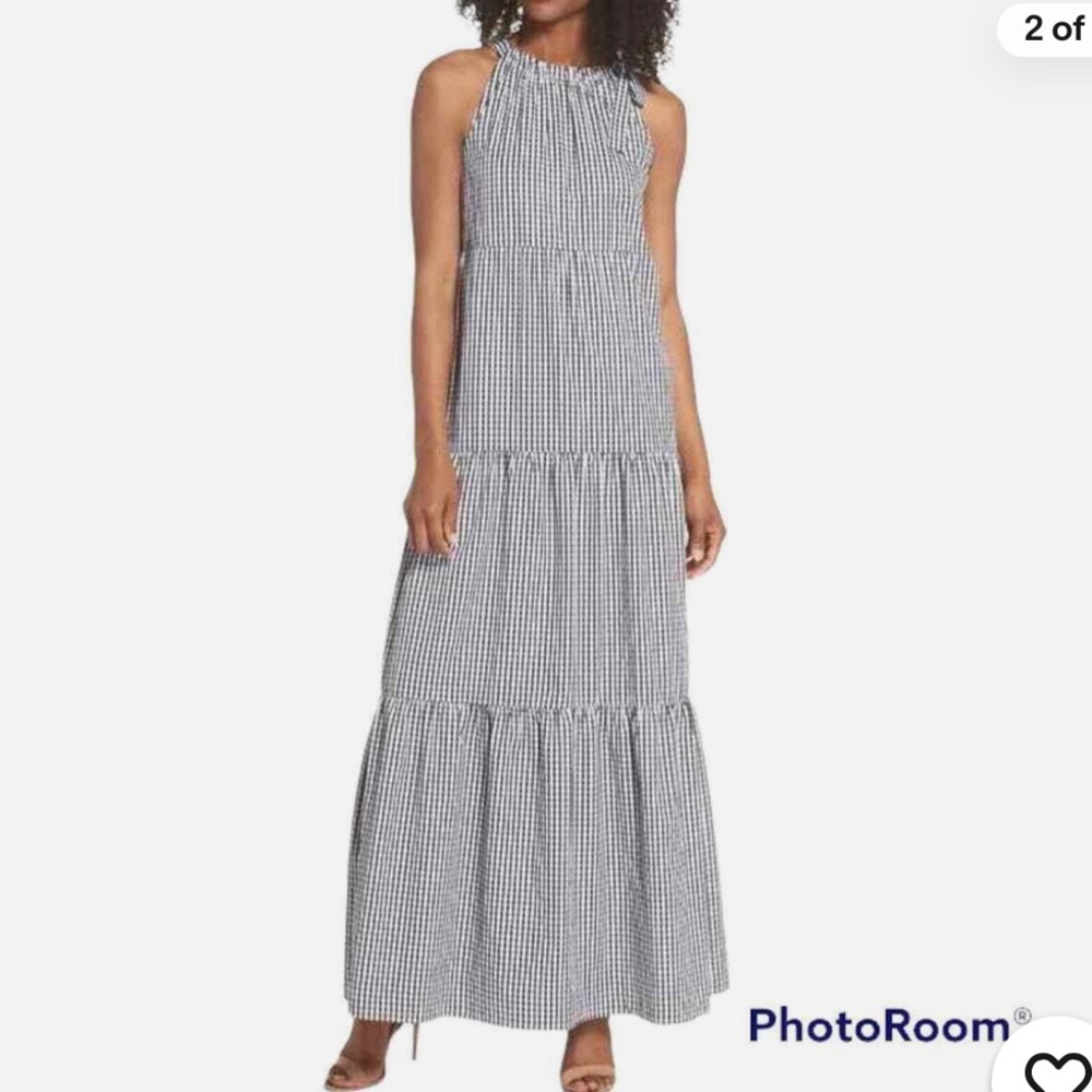 Black and White Gingham Maxi Dress